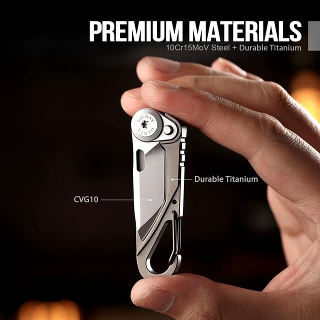 Alt view image 5 of 7 - Vinto 5-in-1 Pocket Multitool Folding Utility Knife for EDC CVG10 steel blade, 5-in-1 multitool, seatbelt cutter, bottle opener, G10 handle, compact EDC keychain tool