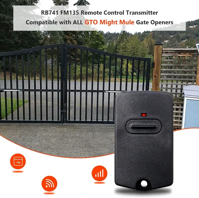Alt view image 2 of 6 - RB741 for Mighty Mule Gate Opener Remote, 318MHZ (6 Pack) 9 Dip FM135 Gate Transmitter for MM371W MM572W etc. Compatible with GTO Gate Clicker Garage Door Entry Controller