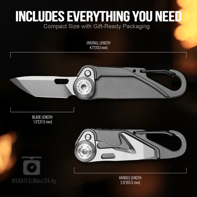 Alt view image 6 of 7 - Vinto 5-in-1 Pocket Multitool Folding Utility Knife for EDC CVG10 steel blade, 5-in-1 multitool, seatbelt cutter, bottle opener, G10 handle, compact EDC keychain tool