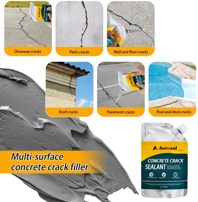 Alt view image 7 of 7 - Concrete Crack Filler, Cement Crack Filler, Self Leveling Concrete Crack Repair SealantQuick-Drying, Waterproof, Durable Filler for Driveway, Sidewalk & Expansion Joint Repair-2 PCS