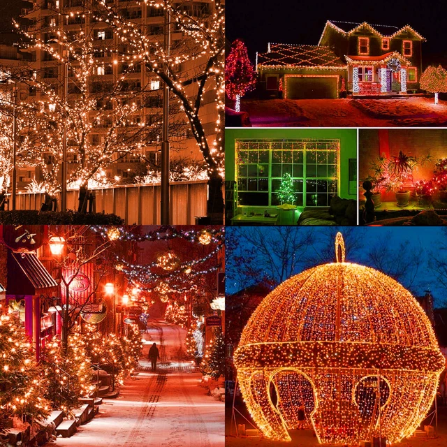 Alt view image 3 of 7 - 300 LED Halloween Lights, 98.5FT Halloween String Lights with 8 Lighting Modes, Waterproof & Connectable Mini Light, Plug in for Indoor Outdoor Holiday Christmas Party Bedroom Decorations (Orange)