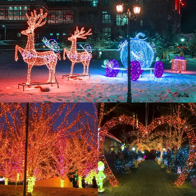 Alt view image 5 of 7 - 300 LED Halloween Lights, 98.5FT Halloween String Lights with 8 Lighting Modes, Waterproof & Connectable Mini Light, Plug in for Indoor Outdoor Holiday Christmas Party Bedroom Decorations (Orange)