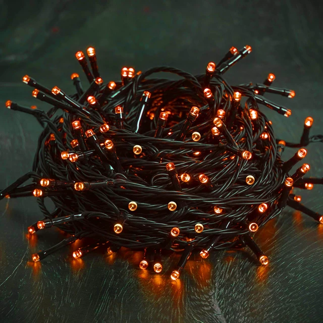 Alt view image 7 of 7 - 300 LED Halloween Lights, 98.5FT Halloween String Lights with 8 Lighting Modes, Waterproof & Connectable Mini Light, Plug in for Indoor Outdoor Holiday Christmas Party Bedroom Decorations (Orange)