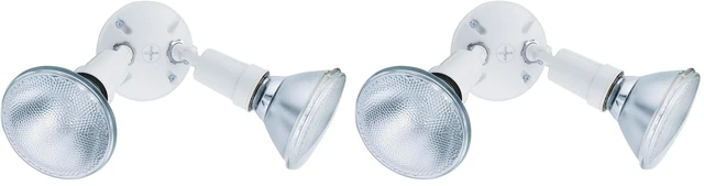Main image of Outdoor Flood Light Fixture,Adjustable Twin Par Flood Light Holder for Safety and Security,120 Volts,Uses 2 Lamps Up to 150W (Not Included), White (OFTH 300PR 120 WH M12),(Pack of 2)