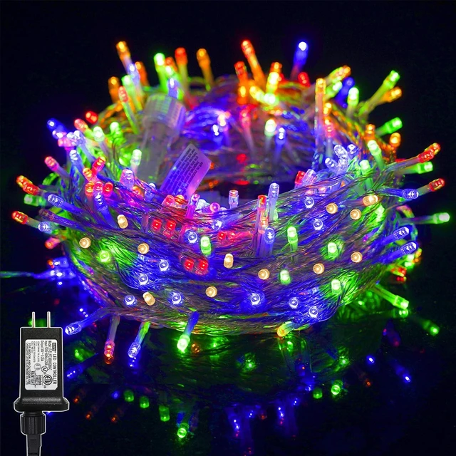 Main image of 300 LED String Lights Outdoor Indoor, Extra Long 98.5FT Christmas Lights, 8 Lighting Modes, Plug in Waterproof Fairy Lights for Wedding Party Bedroom Decorations (Multicolor)