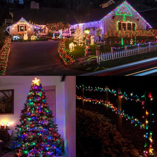 Alt view image 5 of 7 - 300 LED String Lights Outdoor Indoor, Extra Long 98.5FT Christmas Lights, 8 Lighting Modes, Plug in Waterproof Fairy Lights for Wedding Party Bedroom Decorations (Multicolor)
