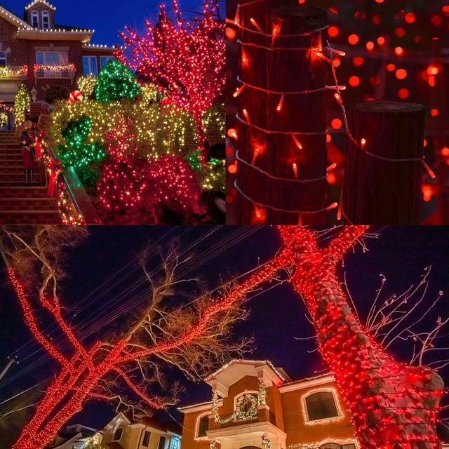 Alt view image 2 of 7 - 300 LED Valentines Lights, Extra Long 98.5FT Christmas String Lights Outdoor Indoor, 8 Lighting Modes, Plug in Waterproof Fairy Lights for Wedding Party Bedroom Decorations (Red)