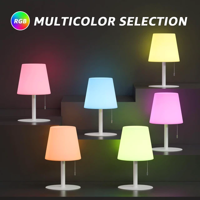 Alt view image 2 of 7 - Shower Lamp Rechargeable Cordless Light Waterproof for Bathroom Spa Portable Battery Operated Table Lamp RGB Mood Lighting LED Night Light for Patio kitchen Camping (White)