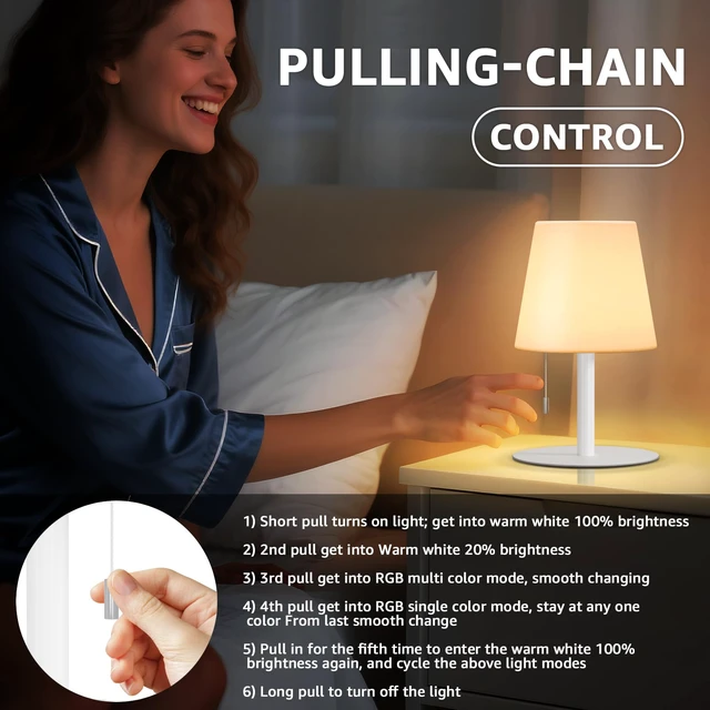 Alt view image 5 of 7 - Shower Lamp Rechargeable Cordless Light Waterproof for Bathroom Spa Portable Battery Operated Table Lamp RGB Mood Lighting LED Night Light for Patio kitchen Camping (White)