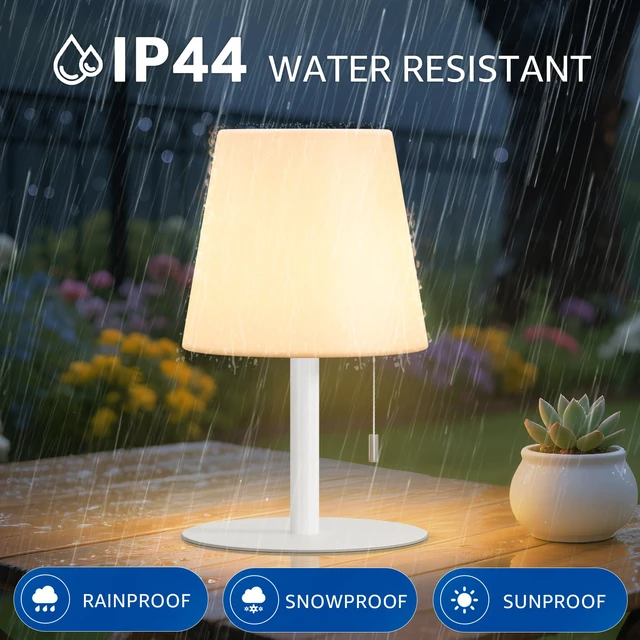 Alt view image 6 of 7 - Shower Lamp Rechargeable Cordless Light Waterproof for Bathroom Spa Portable Battery Operated Table Lamp RGB Mood Lighting LED Night Light for Patio kitchen Camping (White)