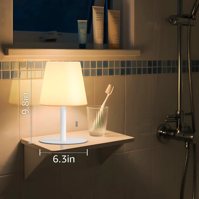 Alt view image 7 of 7 - Shower Lamp Rechargeable Cordless Light Waterproof for Bathroom Spa Portable Battery Operated Table Lamp RGB Mood Lighting LED Night Light for Patio kitchen Camping (White)