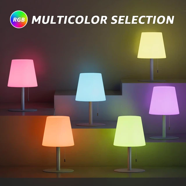 Alt view image 2 of 7 - Shower Lamp Rechargeable Cordless Light Waterproof for Bathroom Spa Portable Battery Operated Table Lamp RGB Mood Lighting LED Night Light for Patio kitchen Camping (Gray)