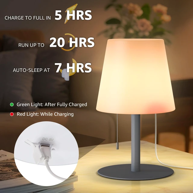 Alt view image 4 of 7 - Shower Lamp Rechargeable Cordless Light Waterproof for Bathroom Spa Portable Battery Operated Table Lamp RGB Mood Lighting LED Night Light for Patio kitchen Camping (Gray)
