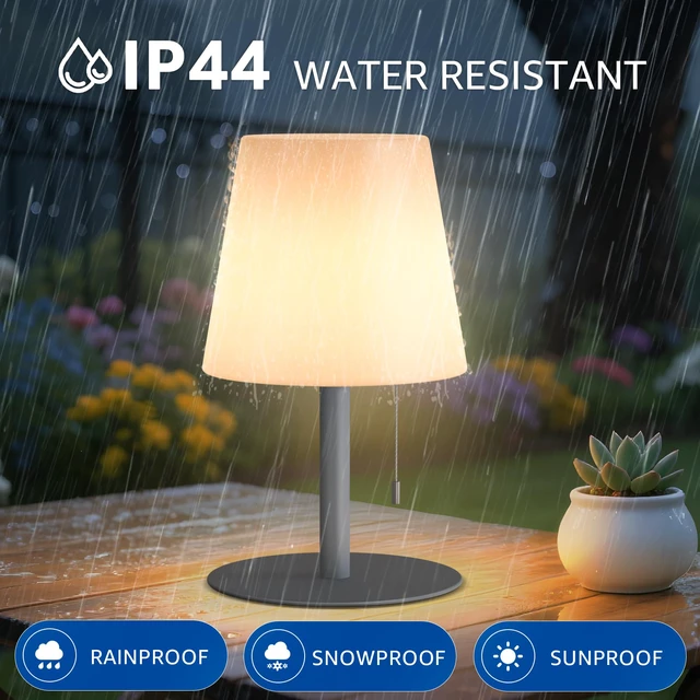 Alt view image 6 of 7 - Shower Lamp Rechargeable Cordless Light Waterproof for Bathroom Spa Portable Battery Operated Table Lamp RGB Mood Lighting LED Night Light for Patio kitchen Camping (Gray)