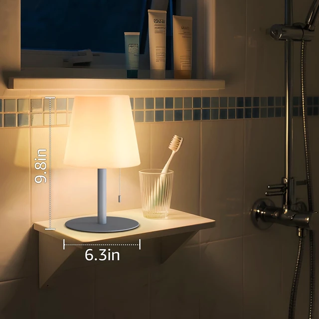 Alt view image 7 of 7 - Shower Lamp Rechargeable Cordless Light Waterproof for Bathroom Spa Portable Battery Operated Table Lamp RGB Mood Lighting LED Night Light for Patio kitchen Camping (Gray)