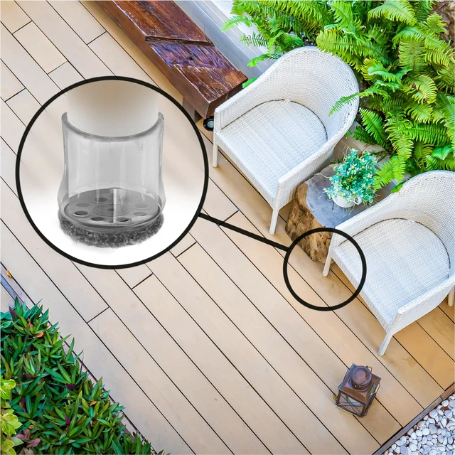 Alt view image 5 of 6 - GorillaOutdoor Berber Furniture Feet Pads with Clear Sleeve Sock (4 Pack) Outdoor Furniture Sliders for Round & Square Legs, Large