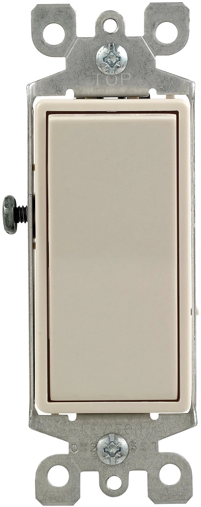 Main image of 15 Amp, 120/277 Volt, Decora Rocker Single-Pole AC Quiet Switch, Residential Grade, Grounding, 10 Pack, 5601-2TM, Light Almond