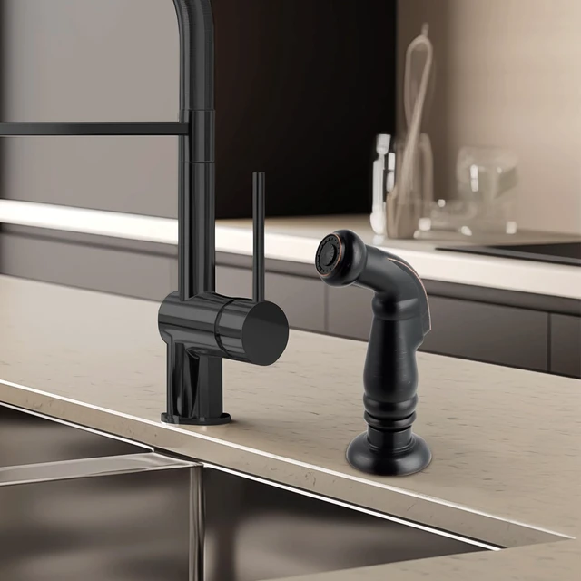 Alt view image 6 of 6 - Universal Sink Sprayer Attachment for Kitchen Faucet, Oil Rubbed Bronze NSF/ANSI/CAN 372 Certified, Side Sprayer Head Compatible with Delta, Moen, Kohler and Other OEM Brands Pull Out Spray Head