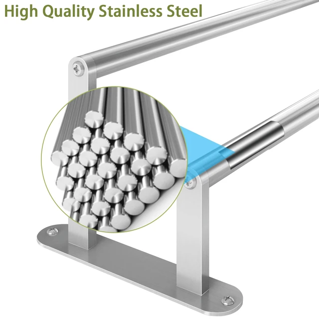 Alt view image 7 of 7 - Double Towel Bar 32 Inch, Towel Rack for Bathroom, Wall Mount Bathroom Towel Holder, Stainless Steel Bathroom Towel Rack, Double Towel Hanger Towel Rod(Brushed Nickel)