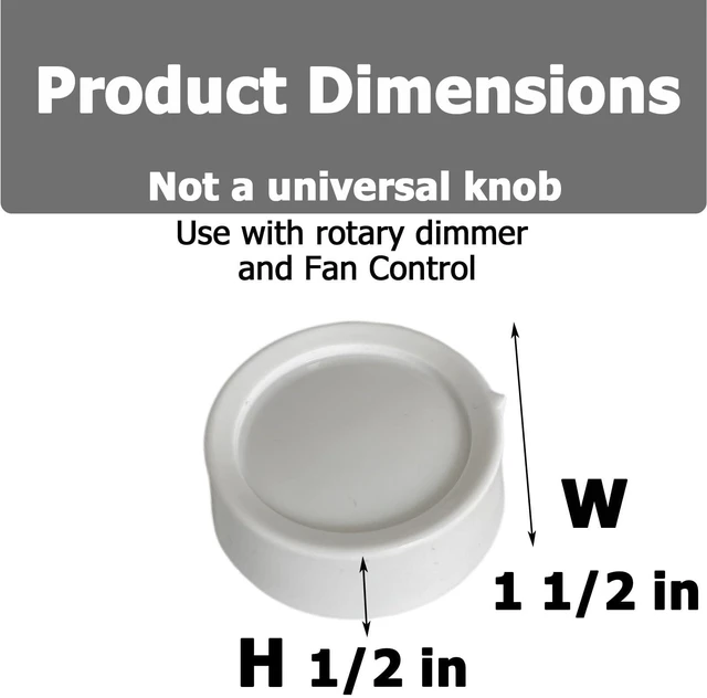 Alt view image 3 of 6 - 10 PCS RK-WH Rotary Dimmer Knob Replacement for Rotary Dimmer Switch,Fan Control,White