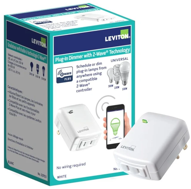 Main image of Decora Smart Plug-in Dimmer with Z-Wave Technology, 1-Pack, DZPD3-2BW, White