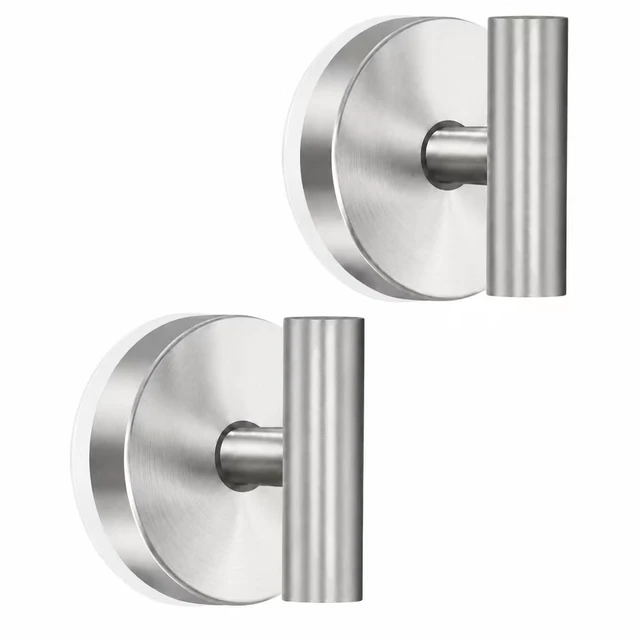 Main image of Suction Cup Hooks for Shower, Shower Hooks for Inside Shower, No Drill Towel Hooks for Bathroom, Removable Suction Hooks for Glass, Mirror, Tile, Waterproof, Rustproof Silver (2 Pack)