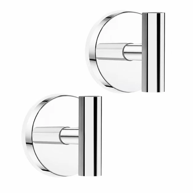 Main image of Suction Cup Hooks for Shower, Shower Hooks for Inside Shower, No Drill Towel Hooks for Bathroom, Removable Suction Hooks for Glass, Mirror, Tile, Waterproof, Rustproof Chrome (2 Pack)