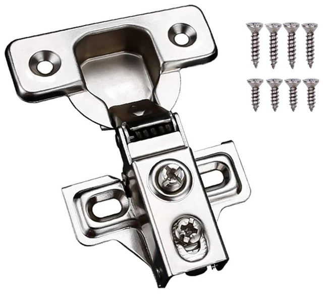 Main image of 10 Pack Soft Close Cabinet Door Hinges for 1/2 Inch Overlay Cupboard, 105 Degree Opening Angel, Stainless Concealed Kitchen Cabinet Hinges with Mounting Screws and Manual