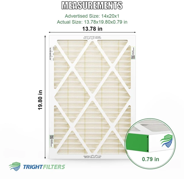 Alt view image 2 of 7 - 14x20x1 Air Filter 4 Pack, MERV 11 Dust & Pet Dander Defense Electrostatic Pleated HVAC AC Furnace Filters Replacement for Home (Actual Size 13.78x19.80x0.79 in)