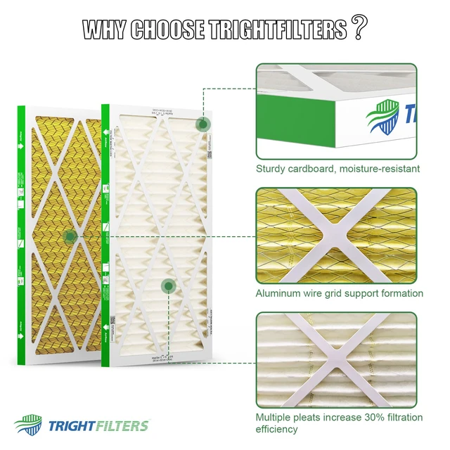 Alt view image 4 of 7 - 14x20x1 Air Filter 4 Pack, MERV 11 Dust & Pet Dander Defense Electrostatic Pleated HVAC AC Furnace Filters Replacement for Home (Actual Size 13.78x19.80x0.79 in)