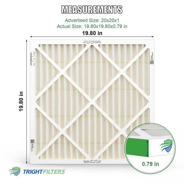 Alt view image 2 of 7 - 20x20x1 Air Filter MERV 11 HVAC Furnace Filter Pleated 2 Pack Electrostatic Pleated, 3-Month HVAC AC Furnace Filters Replacement, MPR 1000-1200 & FPR 7, Actual Size: 19.80 x 19.80 x 0.79