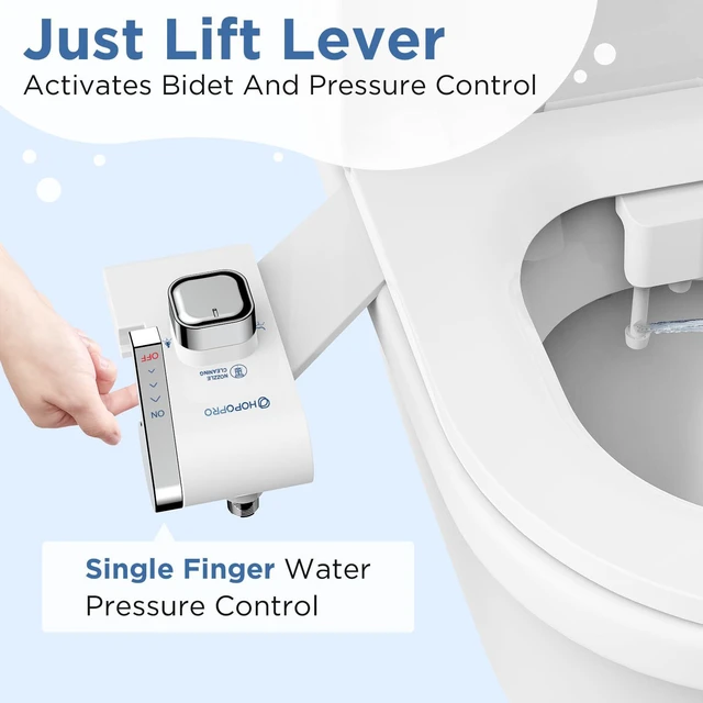 Alt view image 2 of 6 - Bidet with Single Finger Water Pressure Control, Self Cleaning Hygienic Dual Nozzle (Feminine/Rear Wash), Non-Electric Bidet Attachment for Toilet Seat, Easy DIY Install <5 Min -White