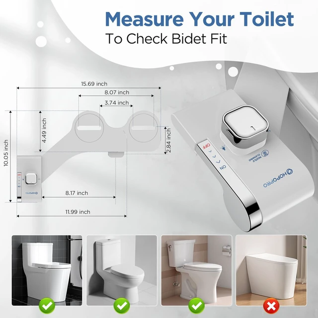 Alt view image 5 of 6 - Bidet with Single Finger Water Pressure Control, Self Cleaning Hygienic Dual Nozzle (Feminine/Rear Wash), Non-Electric Bidet Attachment for Toilet Seat, Easy DIY Install <5 Min -White