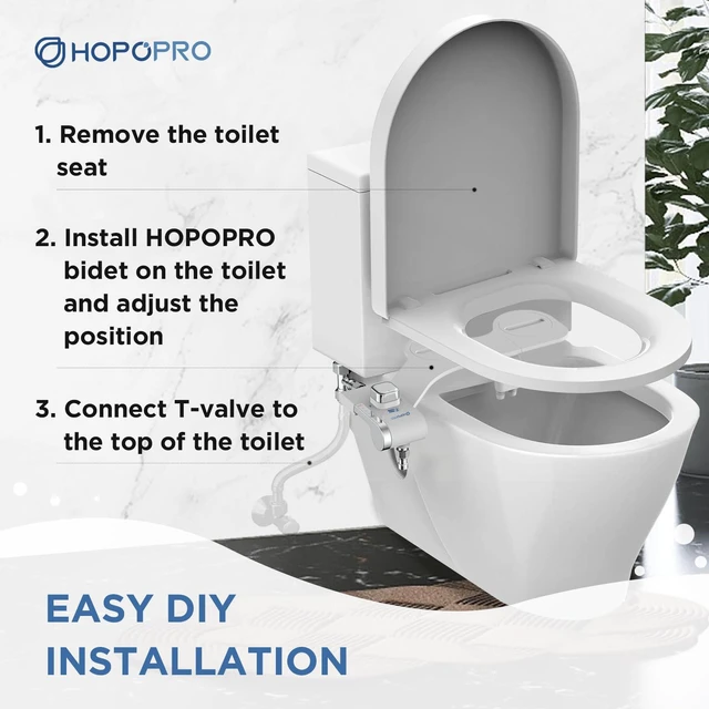 Alt view image 6 of 6 - Bidet with Single Finger Water Pressure Control, Self Cleaning Hygienic Dual Nozzle (Feminine/Rear Wash), Non-Electric Bidet Attachment for Toilet Seat, Easy DIY Install <5 Min -White