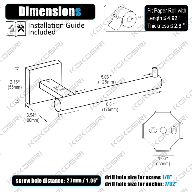 Alt view image 2 of 7 - Toilet Paper Holder Champagne Bronze Toilet Roll Holder Hold Mega Rolls Kitchen Bathroom Tissue Paper Dispenser Stainless Steel, B2005CPG
