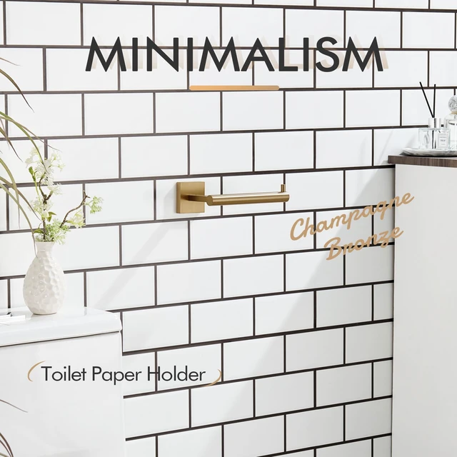 Alt view image 3 of 7 - Toilet Paper Holder Champagne Bronze Toilet Roll Holder Hold Mega Rolls Kitchen Bathroom Tissue Paper Dispenser Stainless Steel, B2005CPG