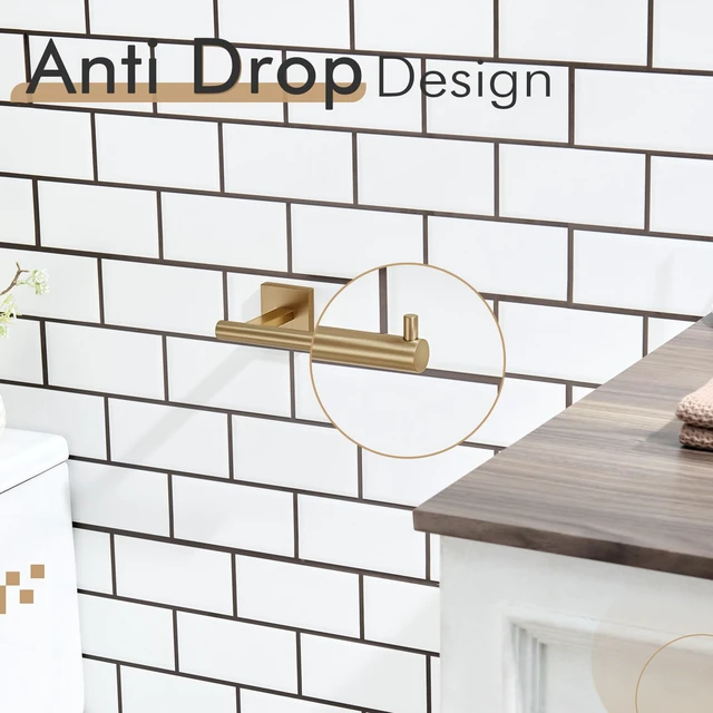 Alt view image 4 of 7 - Toilet Paper Holder Champagne Bronze Toilet Roll Holder Hold Mega Rolls Kitchen Bathroom Tissue Paper Dispenser Stainless Steel, B2005CPG