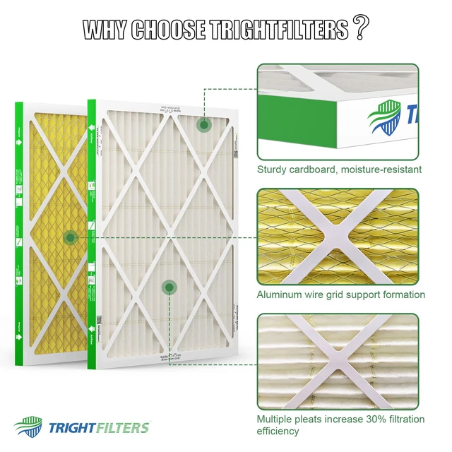 Alt view image 3 of 7 - 20x20x1 Air Filter MERV 11 HVAC Furnace Filter Pleated 2 Pack Electrostatic Pleated, 3-Month HVAC AC Furnace Filters Replacement, MPR 1000-1200 & FPR 7, Actual Size: 19.80 x 19.80 x 0.79