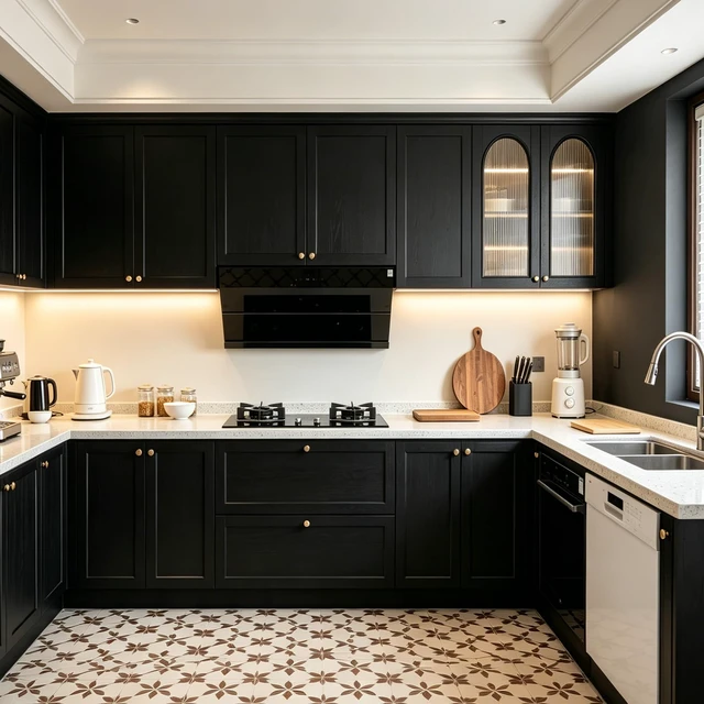 Alt view image 3 of 7 - Black Wallpaper Wood Grain Contact Paper Peel and Stick Wall Paper Waterproof Self Adhesive Thickened Vinyl Wrap for Countertops Cabinets Desk Decorative Film Easy to Clean 17.7" x 393.7"