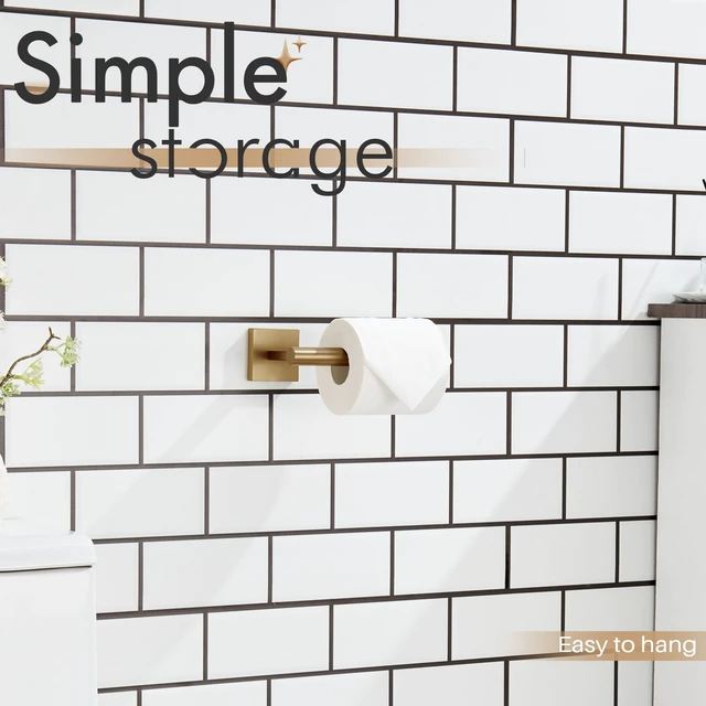 Alt view image 5 of 7 - Toilet Paper Holder Champagne Bronze Toilet Roll Holder Hold Mega Rolls Kitchen Bathroom Tissue Paper Dispenser Stainless Steel, B2005CPG