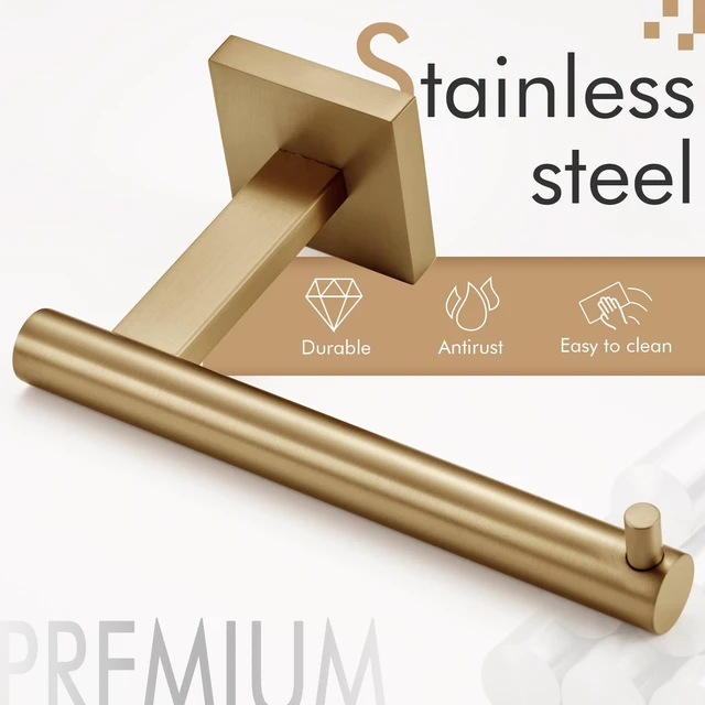 Alt view image 6 of 7 - Toilet Paper Holder Champagne Bronze Toilet Roll Holder Hold Mega Rolls Kitchen Bathroom Tissue Paper Dispenser Stainless Steel, B2005CPG