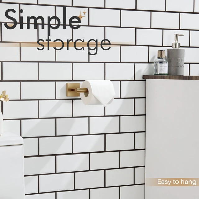 Alt view image 7 of 7 - Toilet Paper Holder Toilet Roll Holders Hold Mega Rolls Kitchen Bathroom Tissue Paper Dispenser Champagne Bronze Stainless Steel, B2008CPG