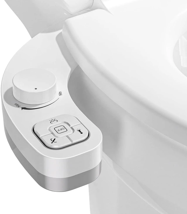 Main image of Bidet Attachment for Toilet, Dual Nozzle (Frontal and Rear Wash) Non-Electric Fresh Water Bidet Toilet Seat Attachment with Nozzle Self Cleaning, Adjustable Water Pressure (White)
