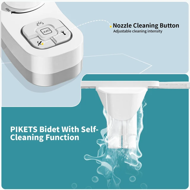 Alt view image 5 of 6 - Bidet Attachment for Toilet, Dual Nozzle (Frontal and Rear Wash) Non-Electric Fresh Water Bidet Toilet Seat Attachment with Nozzle Self Cleaning, Adjustable Water Pressure (White)