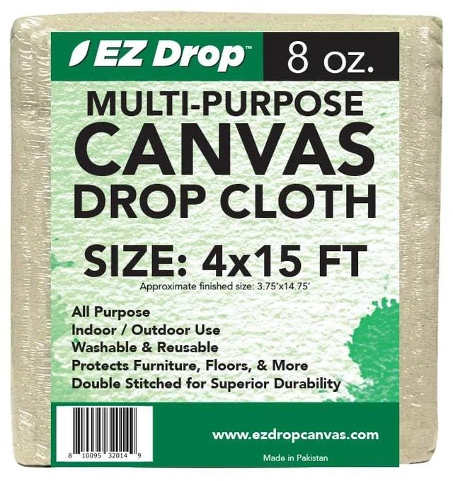 Main image of Painter's Large Canvas Fabric Drop Cloth for Painting (4 ft. x 15 ft.)
