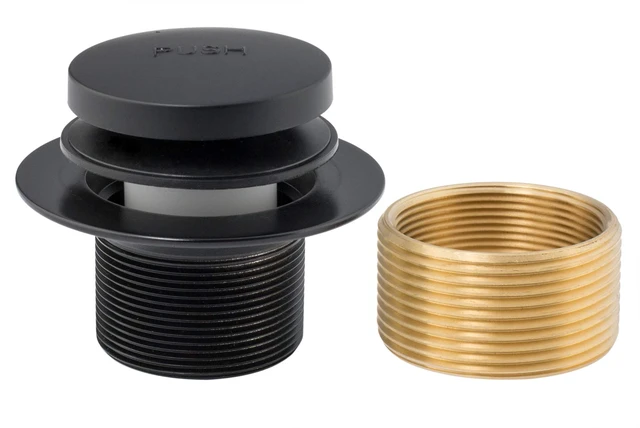 Alt view image 4 of 7 - Tip-Toe Bathtub Drains Trim Set with Two-Hole Overflow Faceplate, Replacement Bath Drain Trim Kit with 2-Hole Overflow Faceplate and Universal Fine/Coarse Thread (MATT Black)