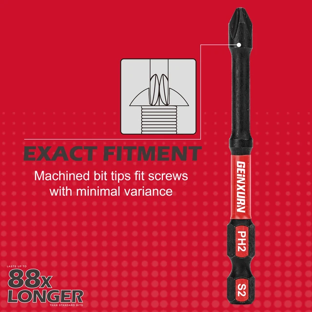 Alt view image 6 of 7 - Impact Tough #2 Phillips 3 in. D2 Steel Long Extension Insert Driver Bits,30Pack 1/4 Inch Hex Shank Long Cross Magnetic PH2 Screwdriver Bits Set
