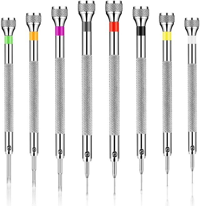 Main image of 8 Pieces Precision Jewelers Screwdriver Set, Micro Watch Repair 0.6-2.0 mm Flathead Screwdriver Set for Watch, Eyeglasses, Jewelry Work, Electronics Repair