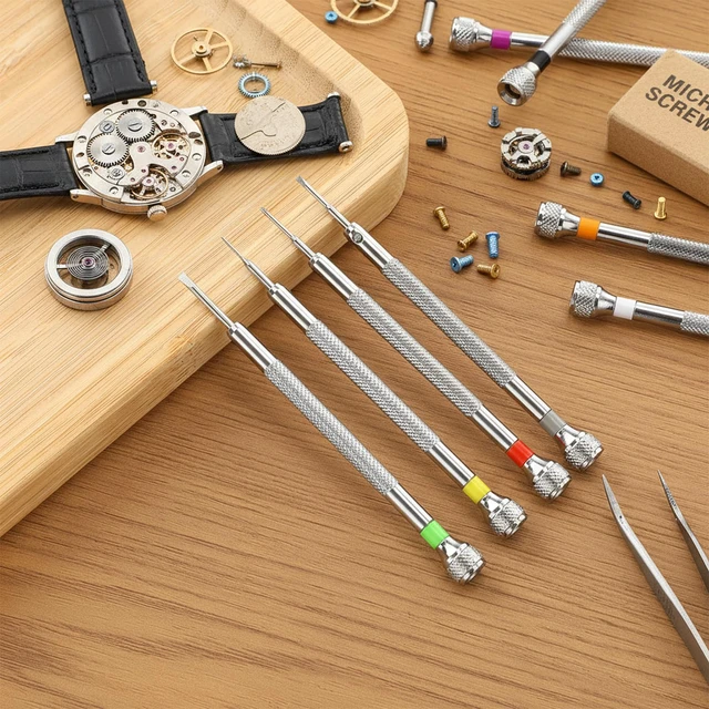 Alt view image 2 of 6 - 8 Pieces Precision Jewelers Screwdriver Set, Micro Watch Repair 0.6-2.0 mm Flathead Screwdriver Set for Watch, Eyeglasses, Jewelry Work, Electronics Repair