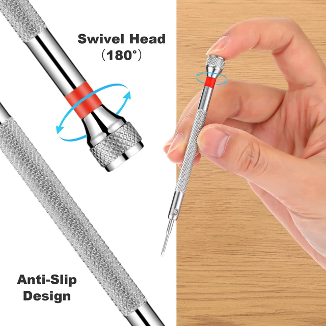 Alt view image 4 of 6 - 8 Pieces Precision Jewelers Screwdriver Set, Micro Watch Repair 0.6-2.0 mm Flathead Screwdriver Set for Watch, Eyeglasses, Jewelry Work, Electronics Repair